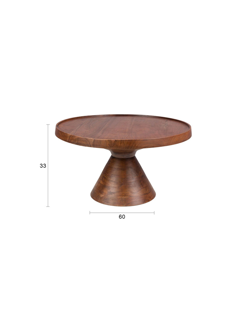 Couchtisch Floss Walnut aus Akazienholz, rund in Braun von Zuiver