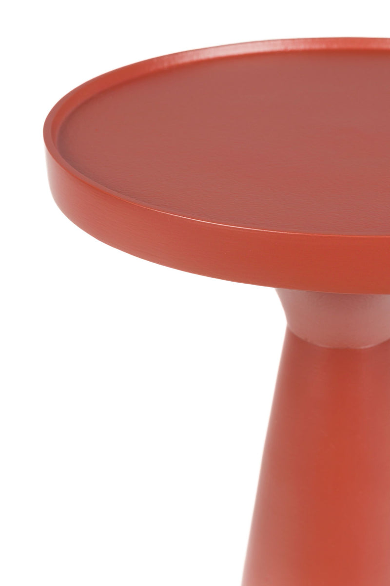 Beistelltisch Floss Marsala von Zuiver aus rotem Aluminium, rund