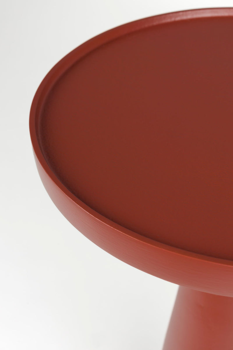 Beistelltisch Floss Marsala von Zuiver aus rotem Aluminium, rund