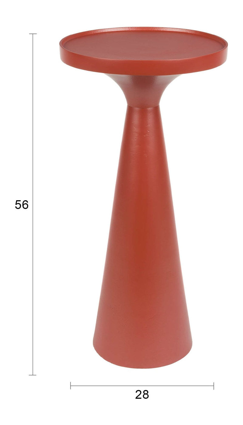 Beistelltisch Floss Marsala von Zuiver aus rotem Aluminium, rund