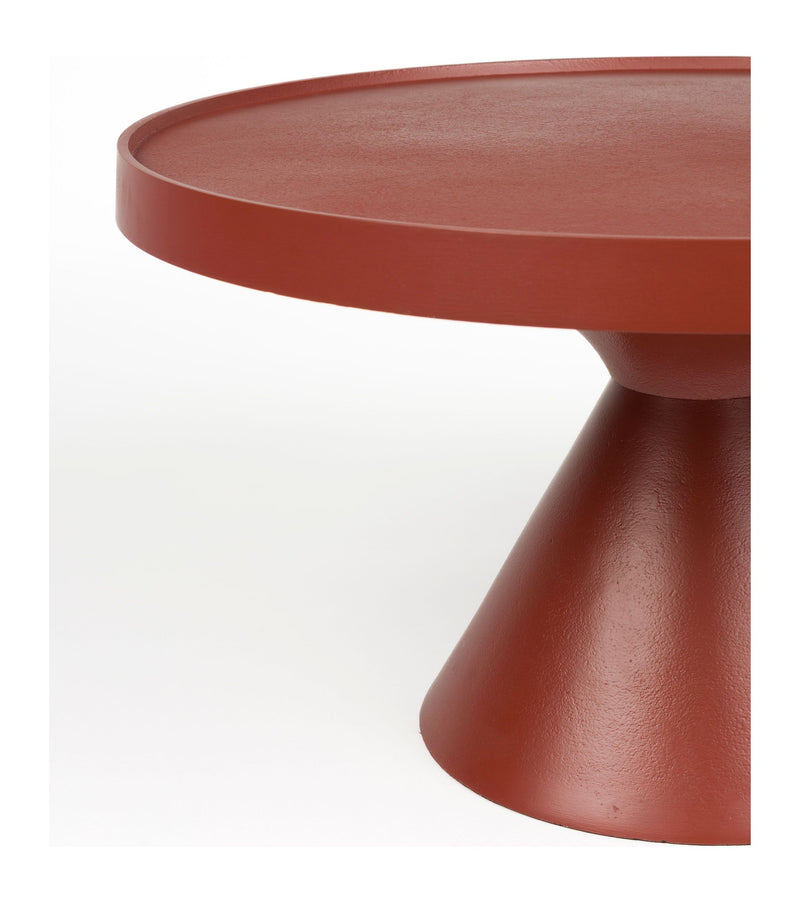 Couchtisch Floss Marsala in Rot aus Aluminium für Wohnzimmer