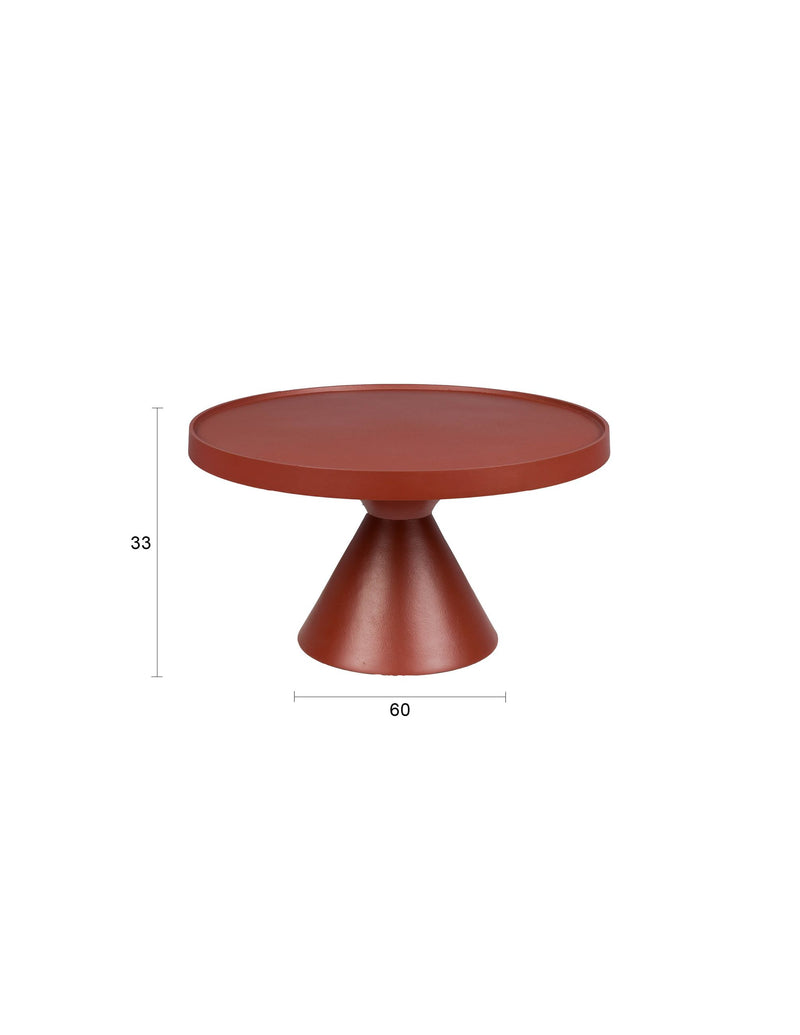 Couchtisch Floss Marsala in Rot aus Aluminium für Wohnzimmer