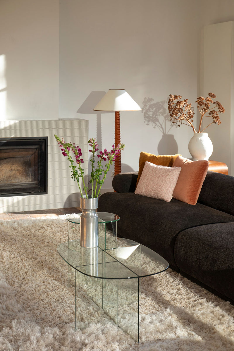 Couchtisch Linea Transparent aus Glas mit ovaler Platte von Zuiver