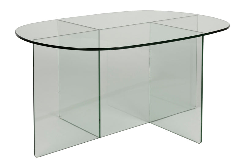 Couchtisch Linea Transparent aus Glas mit ovaler Platte von Zuiver