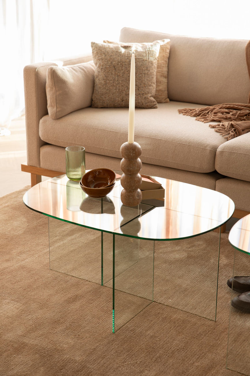 Couchtisch Linea Transparent aus Glas mit ovaler Platte von Zuiver