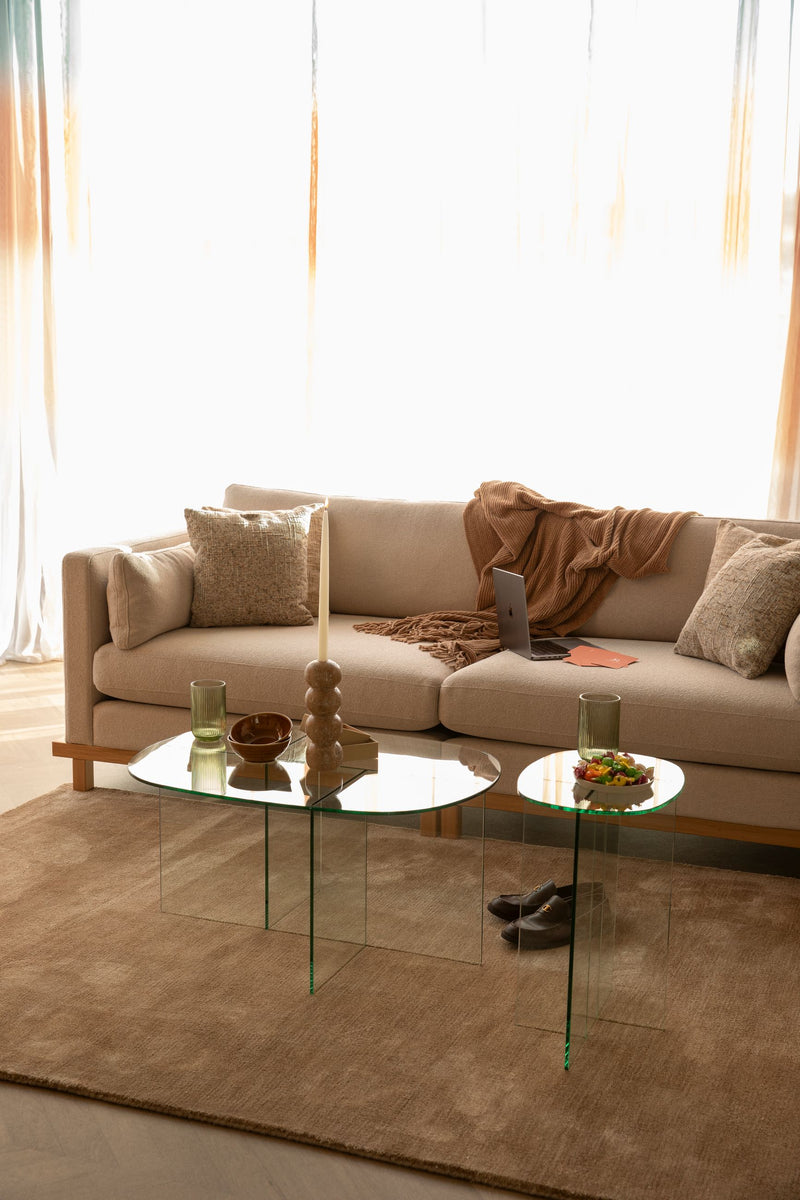 Couchtisch Linea Transparent aus Glas mit ovaler Platte von Zuiver