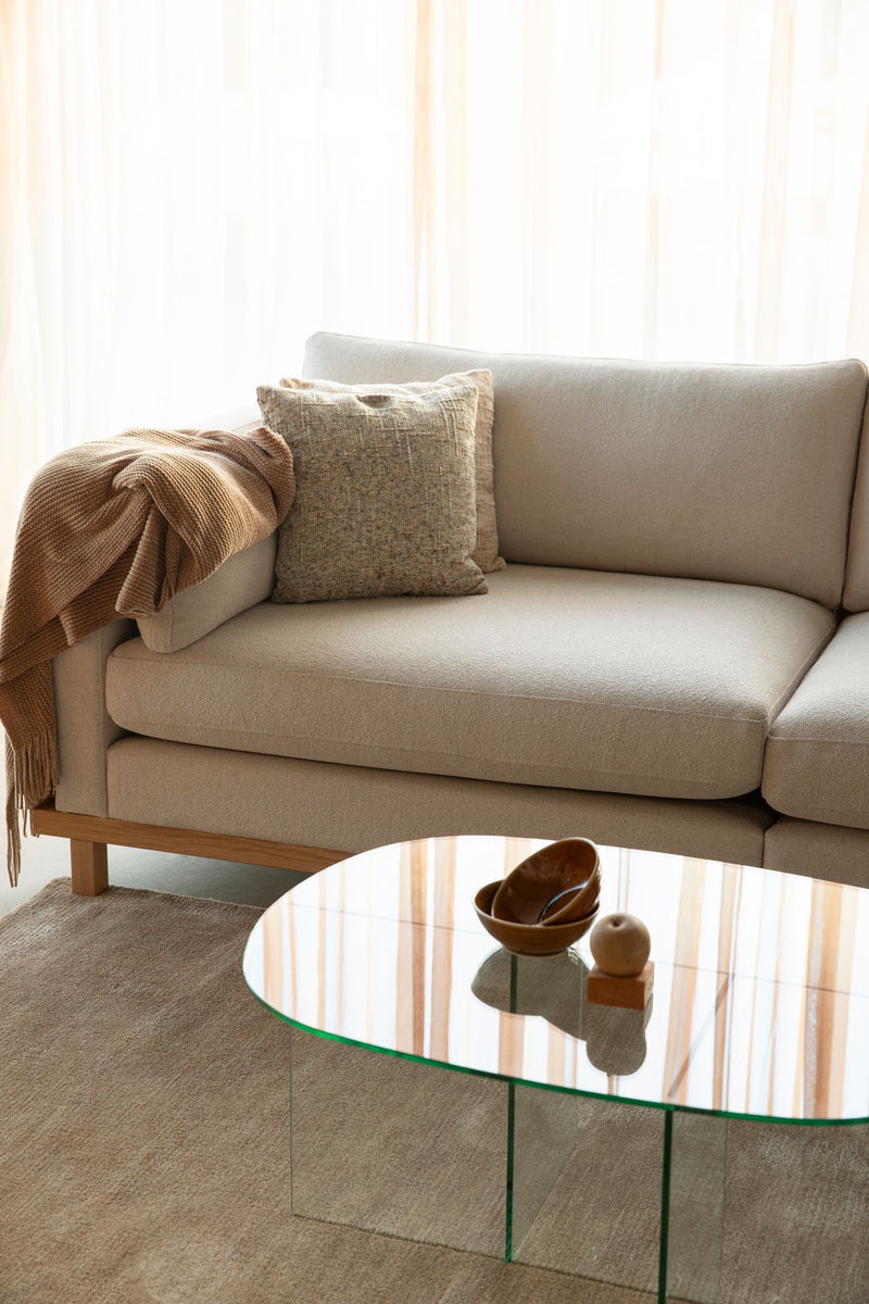 Couchtisch Linea Transparent aus Glas mit ovaler Platte von Zuiver