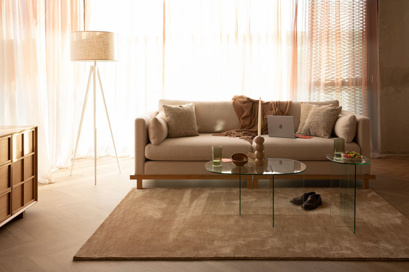 Couchtisch Linea Transparent aus Glas mit ovaler Platte von Zuiver