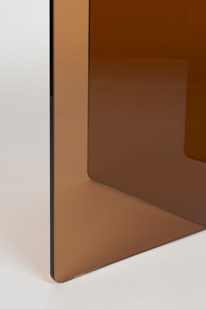 Couchtisch Linea Brown aus Glas mit ovaler Tischplatte von Zuiver