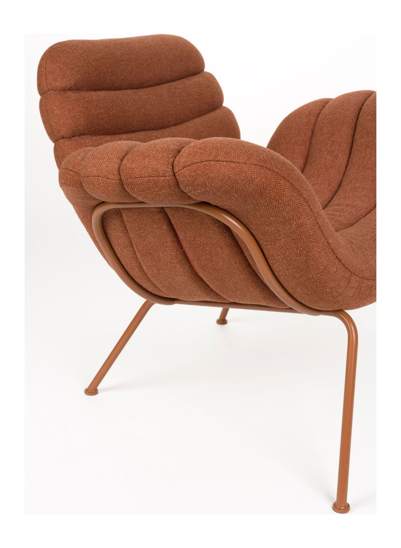 Loungesessel Verte Terracotta mit Stahlgestell für Wohnzimmer