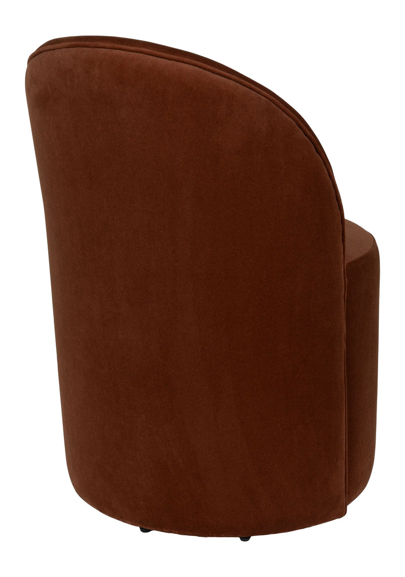 Loungesessel Plush Braun mit Samtbezug von Zuiver für Wohnzimmer