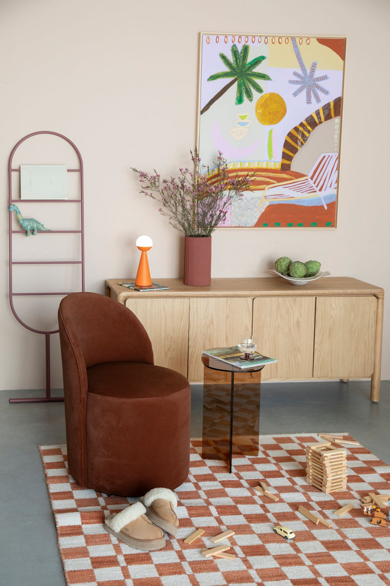 Loungesessel Plush Braun mit Samtbezug von Zuiver für Wohnzimmer