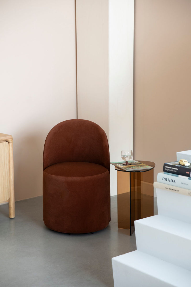 Loungesessel Plush Braun mit Samtbezug von Zuiver für Wohnzimmer