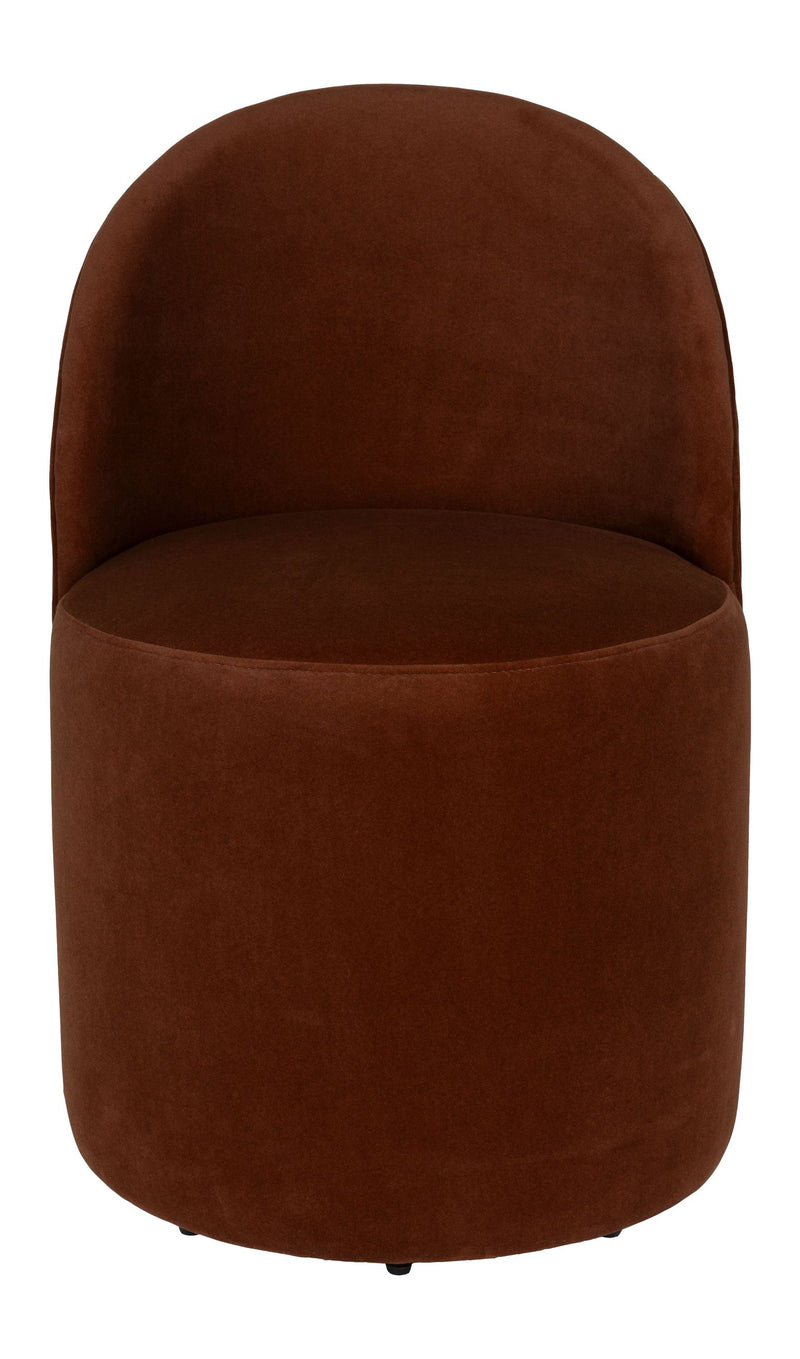 Loungesessel Plush Braun mit Samtbezug von Zuiver für Wohnzimmer