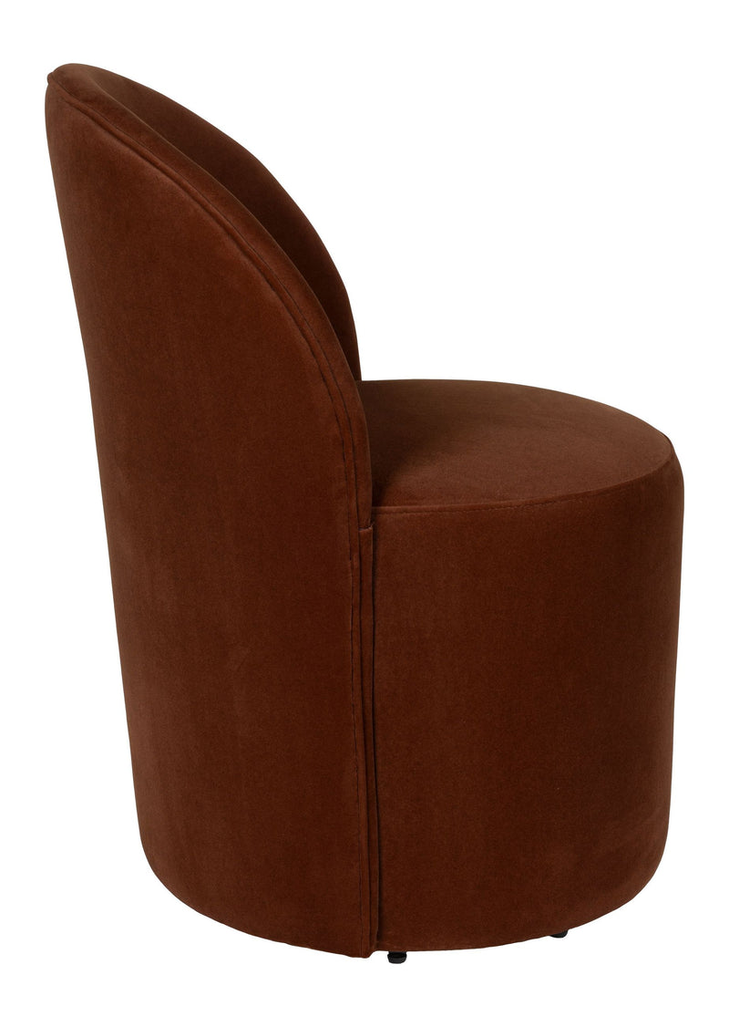 Loungesessel Plush Braun mit Samtbezug von Zuiver für Wohnzimmer