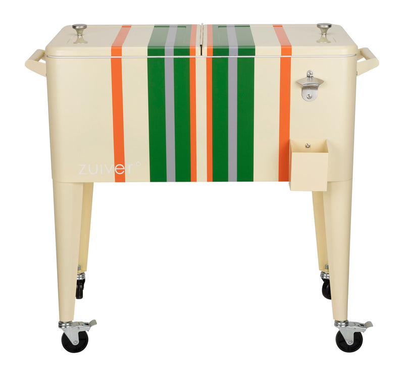 Kühlbox Cooler Be Cool Stripes Lemon mit Rollen, Griffen und