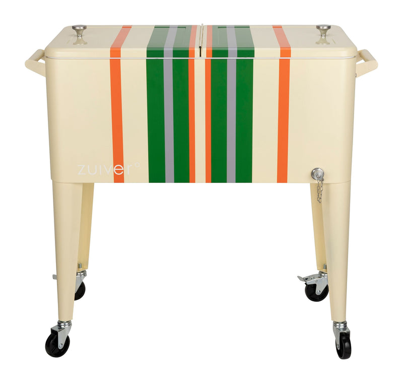 Kühlbox Cooler Be Cool Stripes Lemon mit Rollen, Griffen und