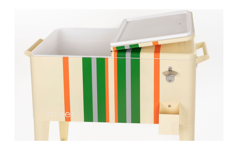 Kühlbox Cooler Be Cool Stripes Lemon mit Rollen, Griffen und