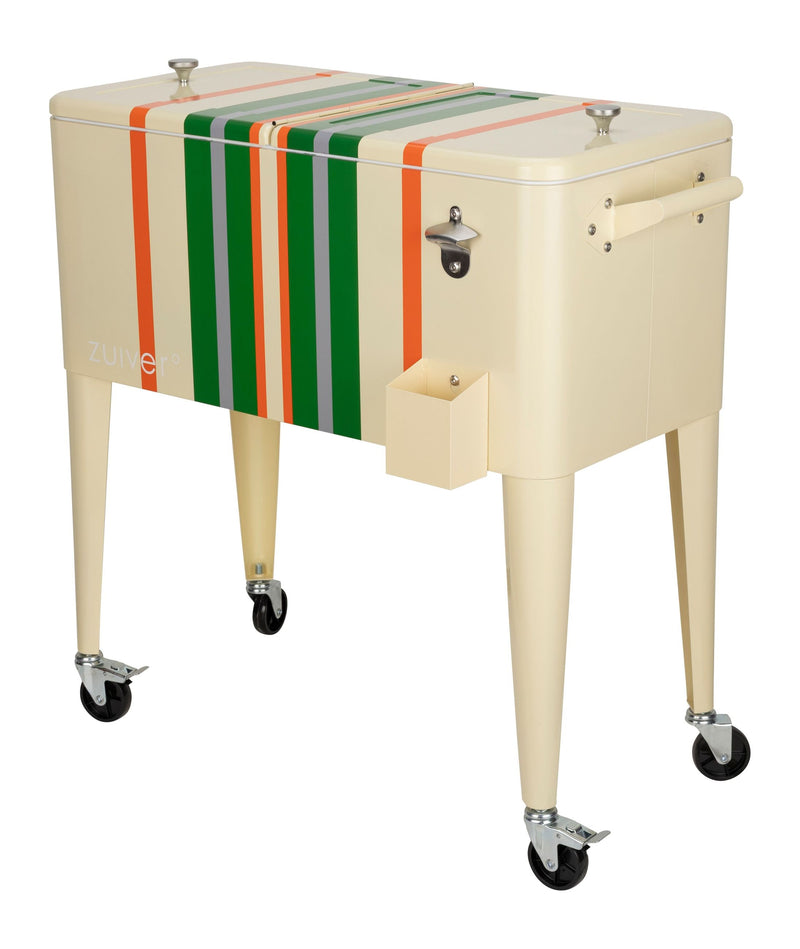 Kühlbox Cooler Be Cool Stripes Lemon mit Rollen, Griffen und