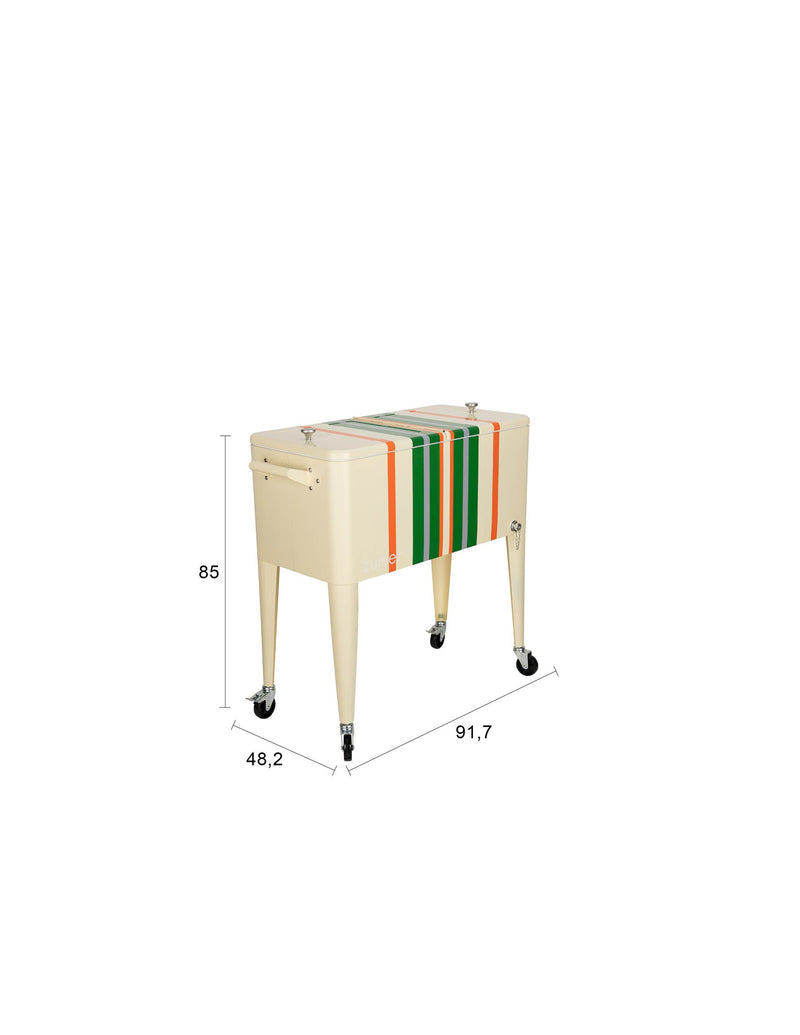 Kühlbox Cooler Be Cool Stripes Lemon mit Rollen, Griffen und