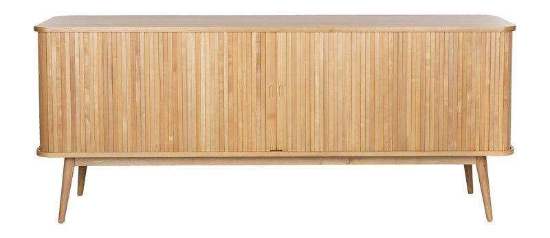 Sideboard Barbier 180 mit Schiebetüren aus Eschenfurnier, Natural