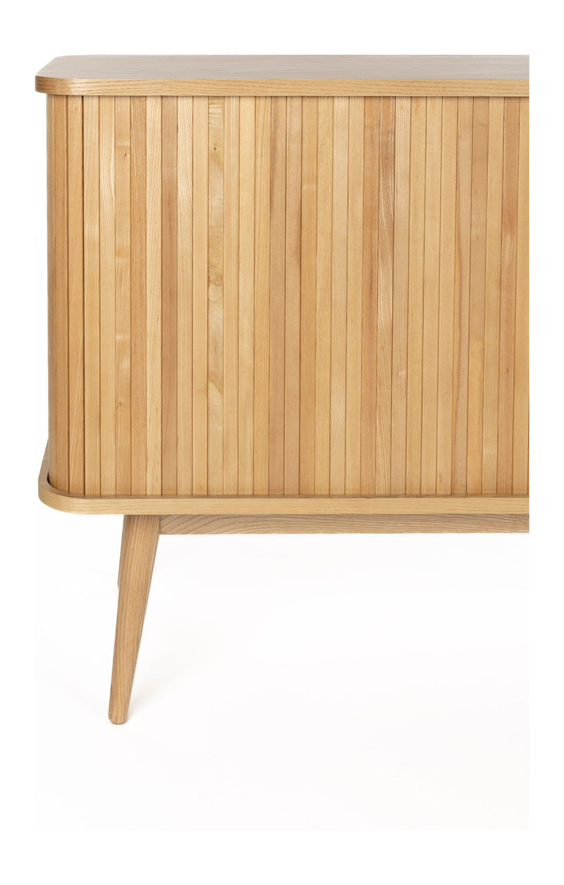 Sideboard Barbier 180 mit Schiebetüren aus Eschenfurnier, Natural