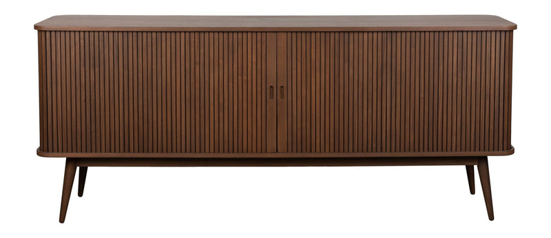 Sideboard Barbier 180 Walnut mit Schiebetüren und Glasfächern