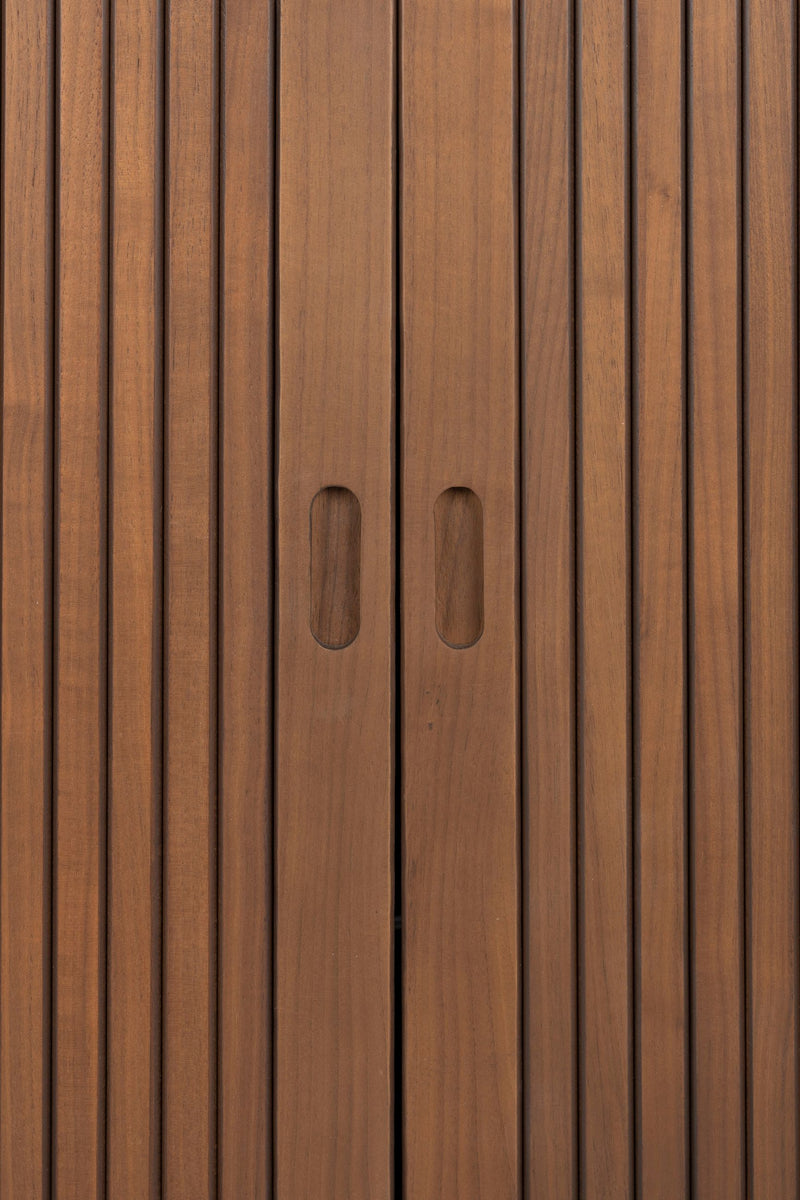 Sideboard Barbier 180 Walnut mit Schiebetüren und Glasfächern