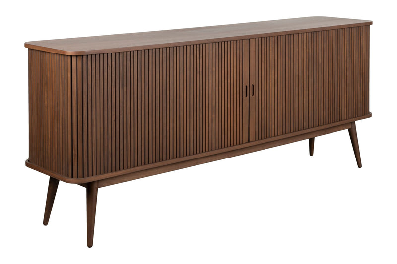 Sideboard Barbier 180 Walnut mit Schiebetüren und Glasfächern