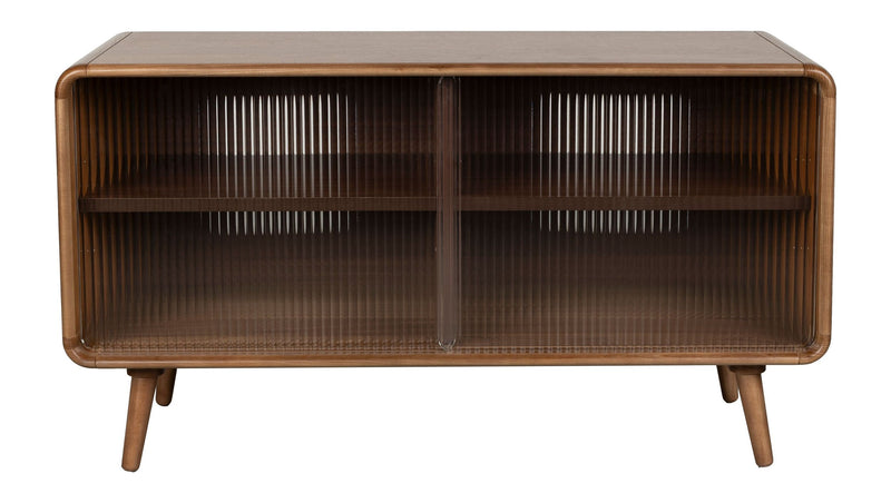 Sideboard Rise Walnut mit Schiebetür aus Riffelglas von Zuiver