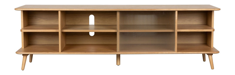 Sideboard Rise Large in Natural mit Eichenfurnier und runden Linien