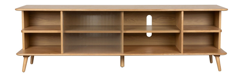 Sideboard Rise Large in Natural mit Eichenfurnier und runden Linien