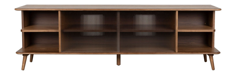 Sideboard Rise Large Walnut mit Riffelglas-Schiebetür für Wohnzimmer