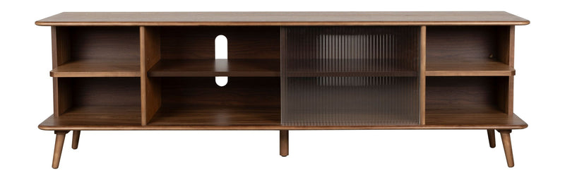 Sideboard Rise Large Walnut mit Riffelglas-Schiebetür für Wohnzimmer