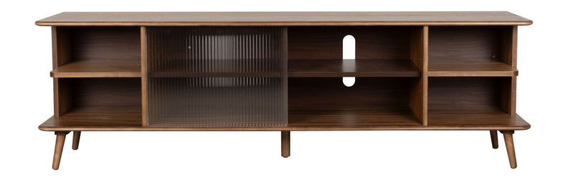 Sideboard Rise Large Walnut mit Riffelglas-Schiebetür für Wohnzimmer