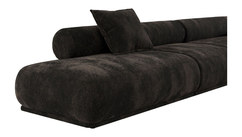 Sofa Rembrandt 4,5-Sitzer, Dunkelbraun mit Rippstoff-Bezug von Zuiver