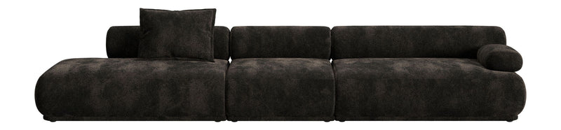 Sofa Rembrandt 4,5-Sitzer, Dunkelbraun mit Rippstoff-Bezug von Zuiver
