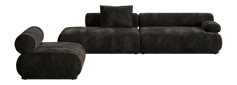 Sofa Rembrandt 4,5-Sitzer, Dunkelbraun mit Rippstoff-Bezug von Zuiver