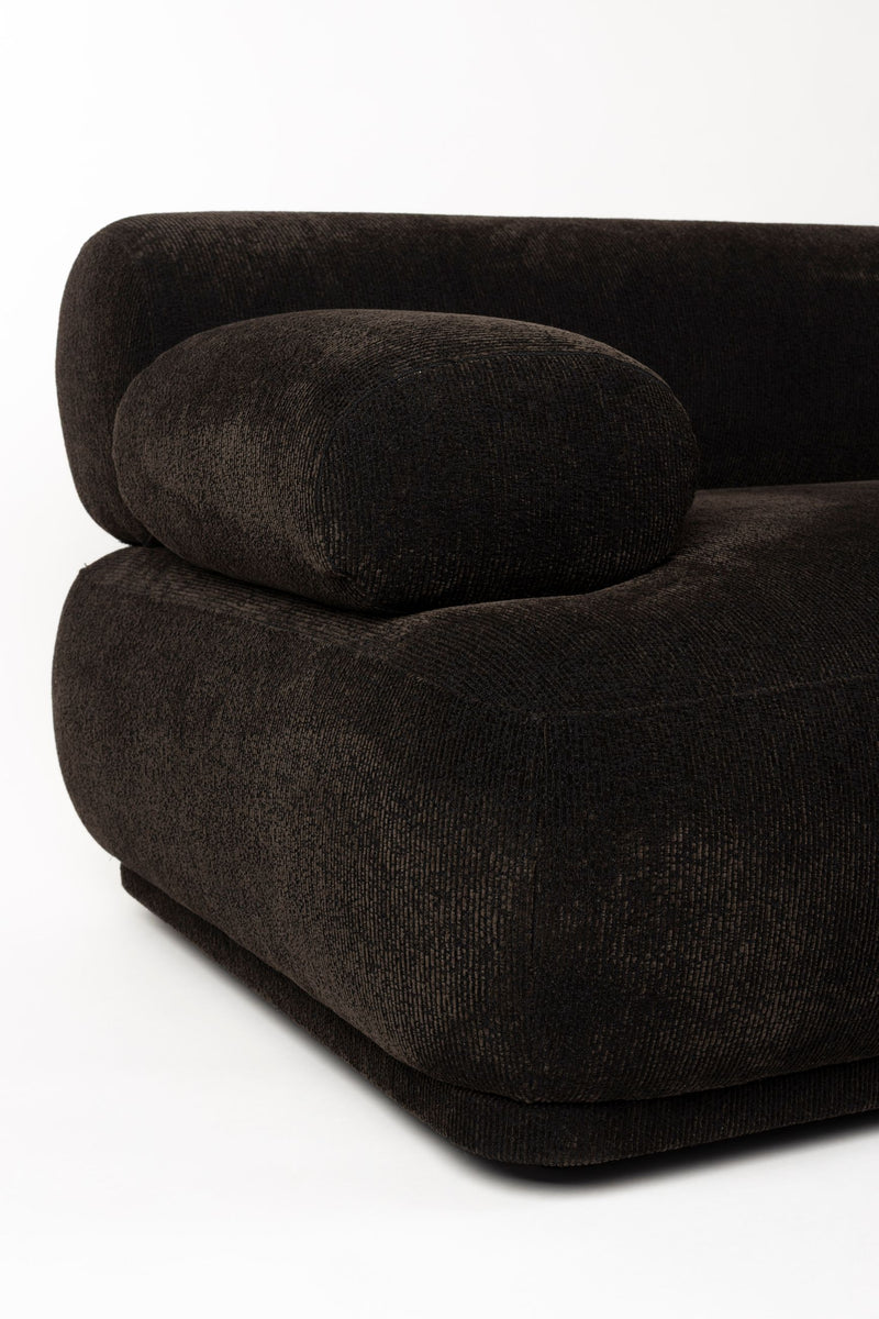 Sofa Rembrandt 4,5-Sitzer, Dunkelbraun mit Rippstoff-Bezug von Zuiver