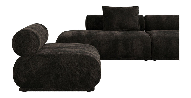 Sofa Rembrandt 4,5-Sitzer, Dunkelbraun mit Rippstoff-Bezug von Zuiver