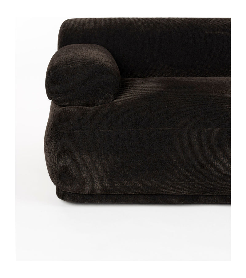 Sofa Rembrandt 4,5-Sitzer, Dunkelbraun mit Rippstoff-Bezug von Zuiver