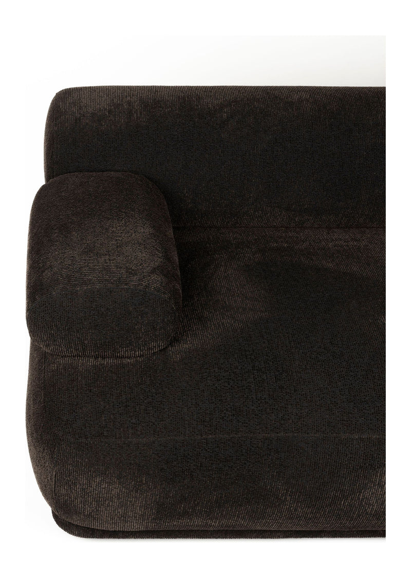 Sofa Rembrandt 4,5-Sitzer, Dunkelbraun mit Rippstoff-Bezug von Zuiver