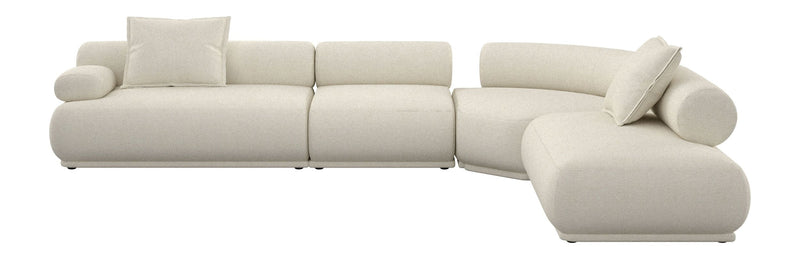Ecksofa Rembrandt 7,5-Sitzer Links in Beige mit Rippstoff von Zuiver