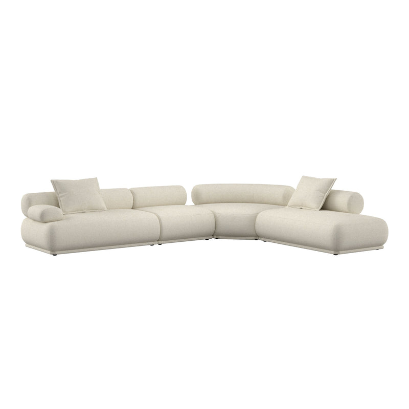 Ecksofa Rembrandt 7,5-Sitzer Links in Beige mit Rippstoff von Zuiver