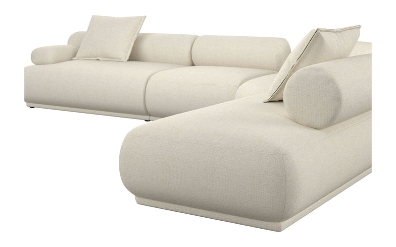 Ecksofa Rembrandt 7,5-Sitzer Links in Beige mit Rippstoff von Zuiver