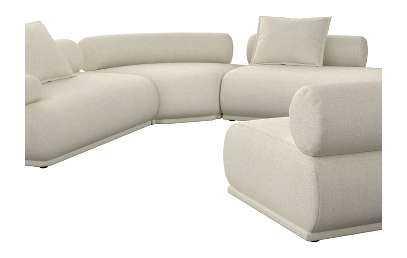 Ecksofa Rembrandt 7,5-Sitzer Links in Beige mit Rippstoff von Zuiver