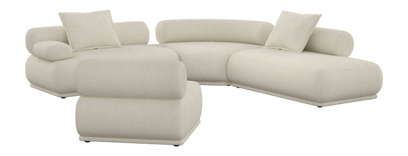 Ecksofa Rembrandt 7,5-Sitzer Links in Beige mit Rippstoff von Zuiver