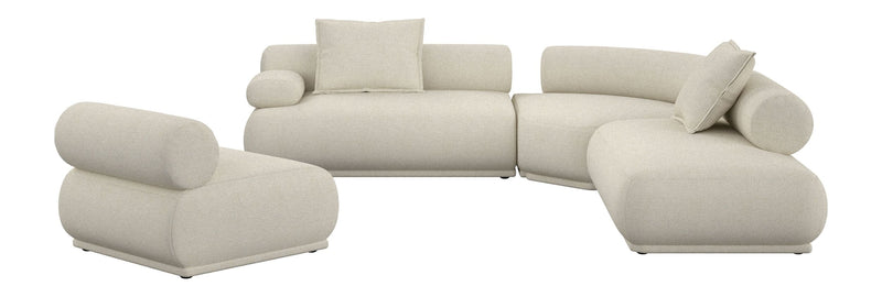 Ecksofa Rembrandt 7,5-Sitzer Links in Beige mit Rippstoff von Zuiver
