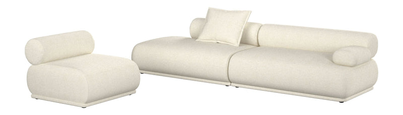 Sofa Rembrandt 4,5-Sitzer Beige mit weichem Rippstoff-Bezug