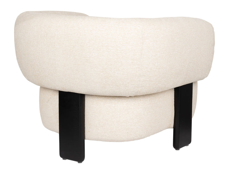 Loungesessel Neil in Beige mit dunklen Holzbeinen von Zuiver